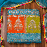 Organza Ferozi Unstitched Suit